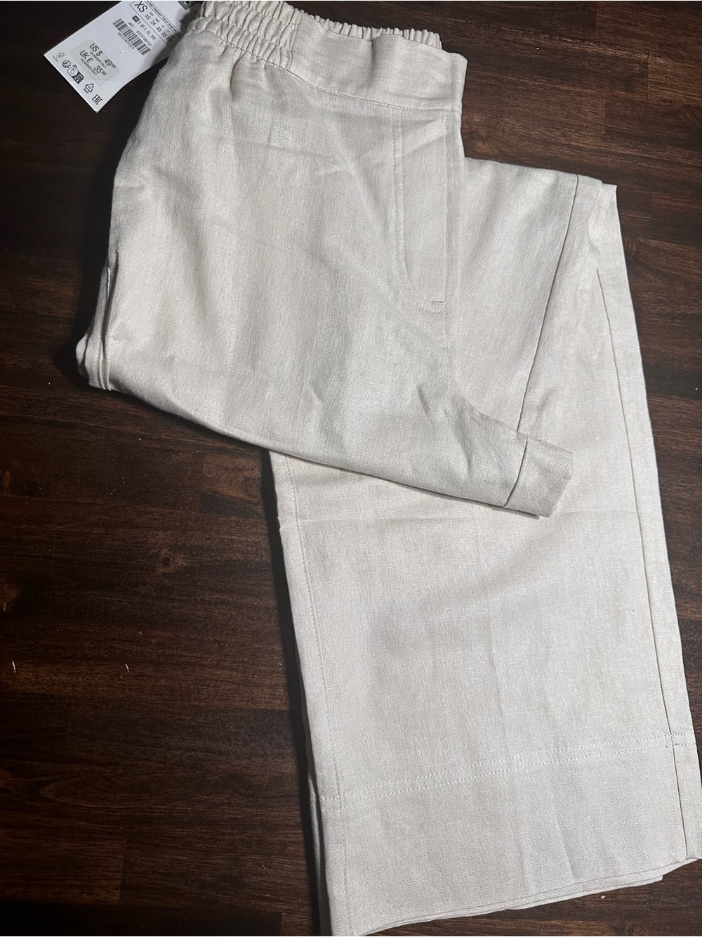 ZARA Beige Linen-Blend Blazer - Picture 7 of 7